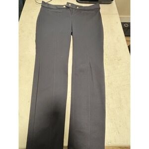 Alfani Women's Dress Pants Size 10p Black Straight Leg Design Flat Front Jeans